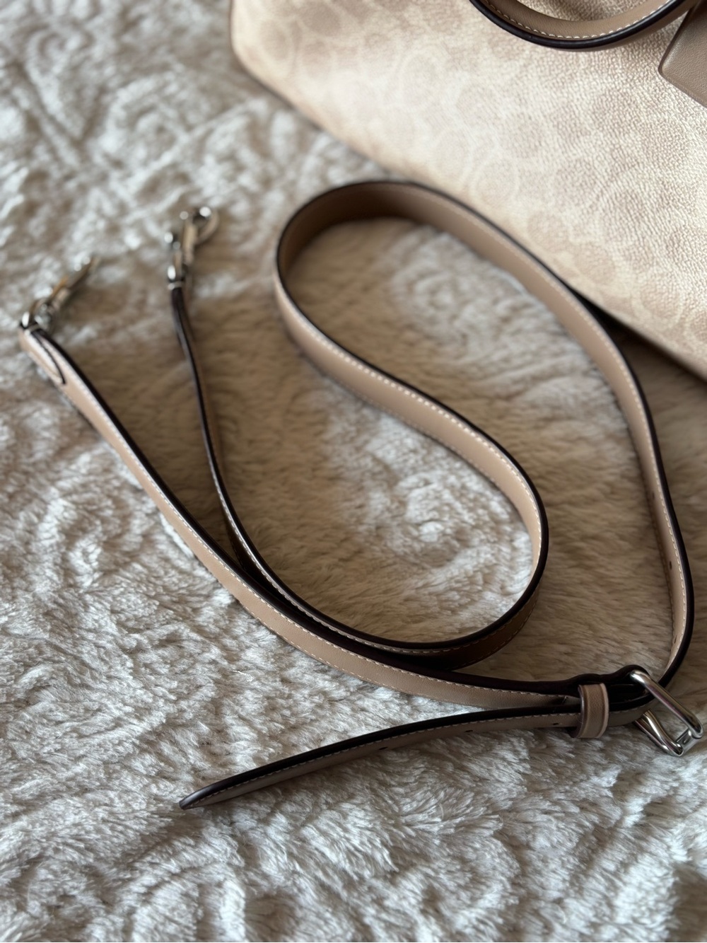 Coach Large Rowan in Sand/Taupe/Silver Canvas - Picture 10 of 13